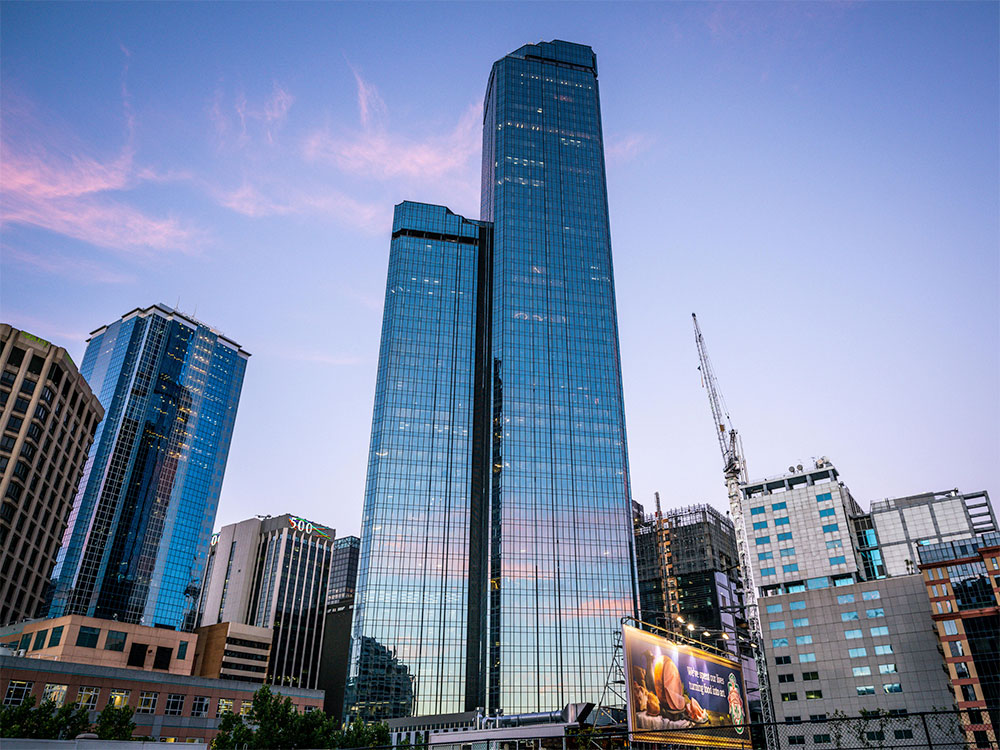 Rialto Towers in Melbourne at sunset
